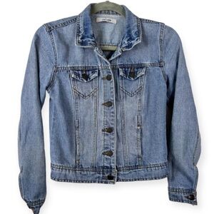 Refuge Denim Jean Jacket Light Wash Pockets XS